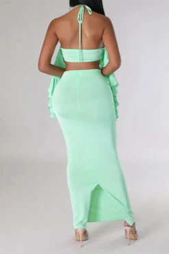 3D Rose Decor Ribbons Glamorous Skirt Suit 11 3D Rose Decor Ribbons Glamorous Skirt Suit -Clothing Outlet Store H23060925 GR 2