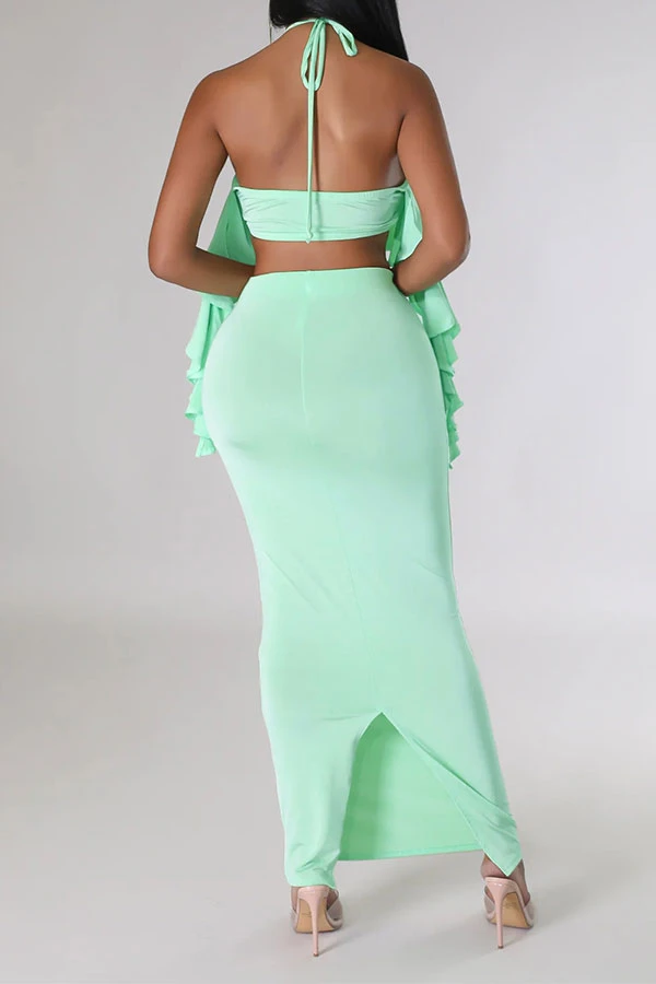 3D Rose Decor Ribbons Glamorous Skirt Suit 6 3D Rose Decor Ribbons Glamorous Skirt Suit - Image 6