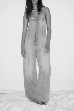 Gradient Undeniable Bandeau Denim Jumpsuit -Clothing Outlet Store H23060963 BL 4