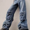 Gradient Boyish Multi Pocket Jeans