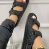 Solid Color Classic Velcro Chunky Sandals