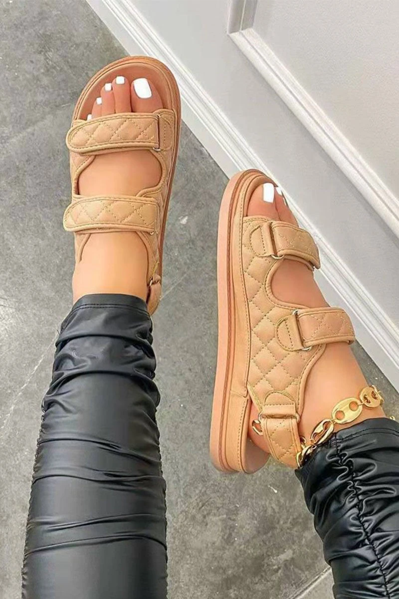 Solid Color Classic Velcro Chunky Sandals 4 Solid Color Classic Velcro Chunky Sandals - Image 4