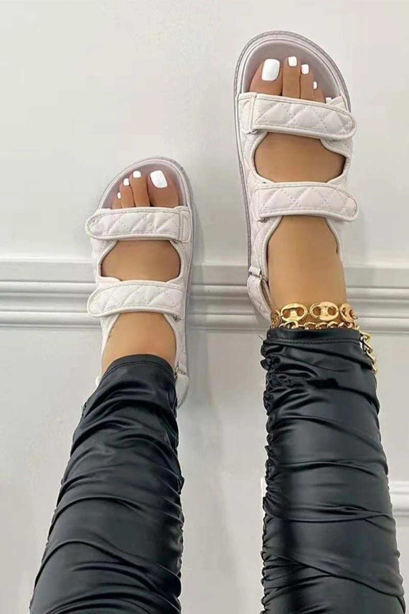 Solid Color Classic Velcro Chunky Sandals 2 Solid Color Classic Velcro Chunky Sandals - Image 2