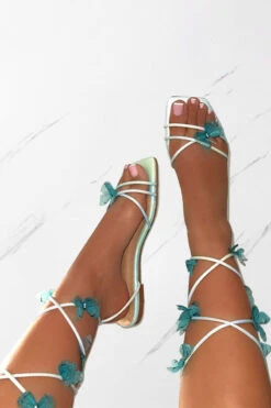 3D Butterfly Decor Girly Strappy Sandals 11 3D Butterfly Decor Girly Strappy Sandals -Clothing Outlet Store H23061612 GR 1