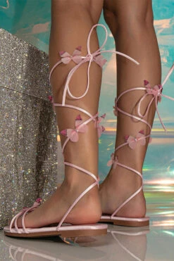 3D Butterfly Decor Girly Strappy Sandals 10 3D Butterfly Decor Girly Strappy Sandals -Clothing Outlet Store H23061612 PI 5