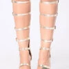 Gold Multi-Strap Buckled Design Hyperbolic Sandals