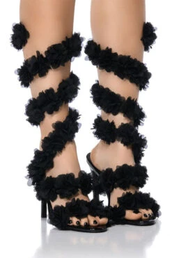 3D Rose Design Romantic Ankle Warp Strap Sandals