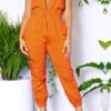 Solid Color Commuting Multi Pocket Jumpsuit