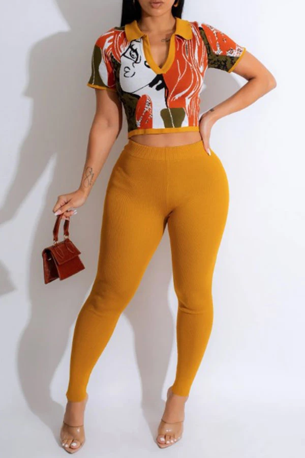 Abstract Print Flattering Bodycon Pant Suit 1 Abstract Print Flattering Bodycon Pant Suit