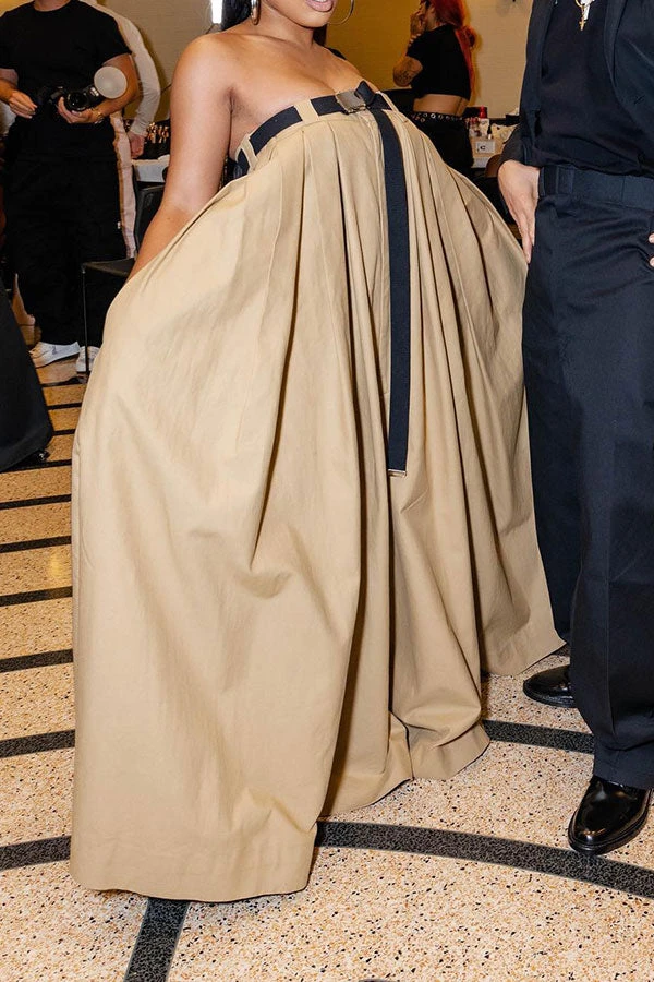 Solid Color Whimsical Wide Leg Jumpsuit With Belt 2 Solid Color Whimsical Wide Leg Jumpsuit With Belt - Image 2