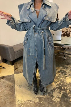 Denim On-trend Denim Overcoat With Belt 13 Denim On-trend Denim Overcoat With Belt -Clothing Outlet Store HP2212126 BL 7 e1eab198 a1c8 4d92 8a6a d15262abff14