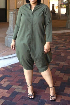 Solid Color Relaxed Button Thru Harem Jumpsuit -Clothing Outlet Store HP2304125 AG 3 b77c4be3 9df4 4500 ac45 90a173f259e8