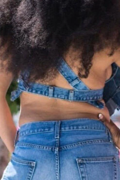 Whimsical Ruffle Bandage Denim Camisole -Clothing Outlet Store HP2306211 BL 4