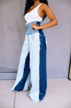 Patchwork High Waist Unique Wide-legged Jeans -Clothing Outlet Store c304ad05aab8e93772a2a248a2a615e3 58adbfee 78bb 4acb 9299 a30a8ff80ebe