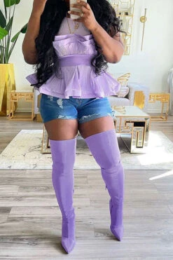 Solid Color Stylish Zipper Stiletto Boots